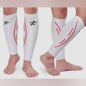 White Compression Calf Sleeves